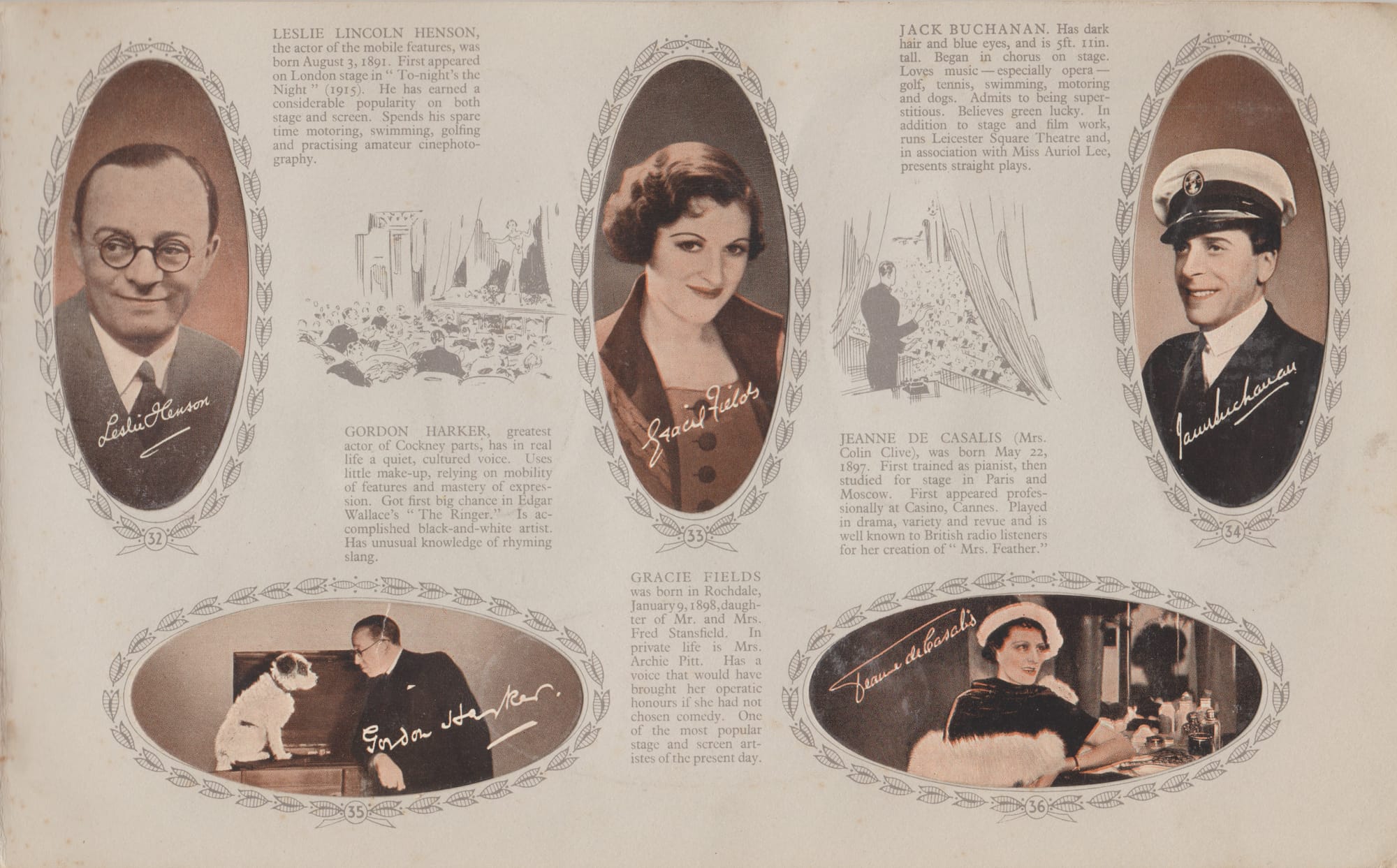 LESLIE LINCOLN HENSON - GRACIE FIELDS - JACK BUCHANAN - GORDON HARKER - JEANNE DE CASALIS