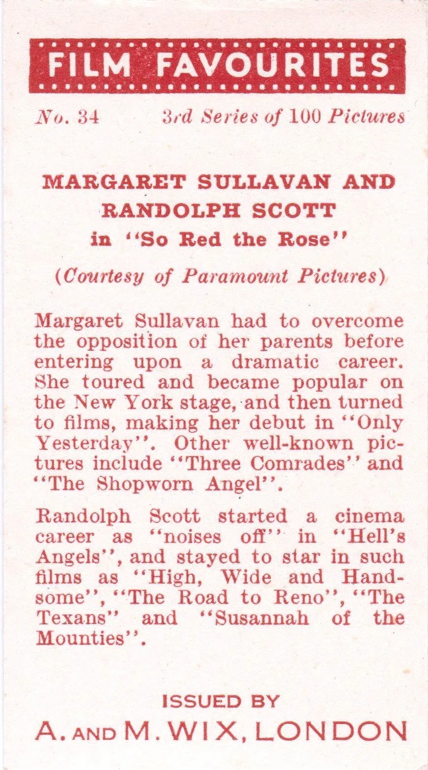 MARGARET SULLAVAN & RANDOLPH SCOTT