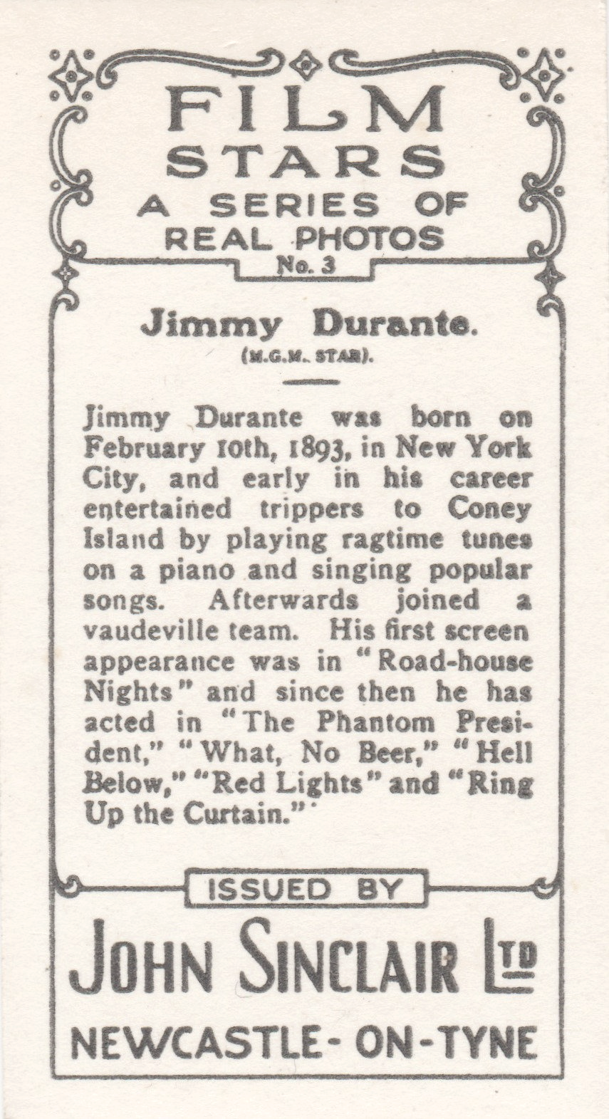 JIMMY DURANTE