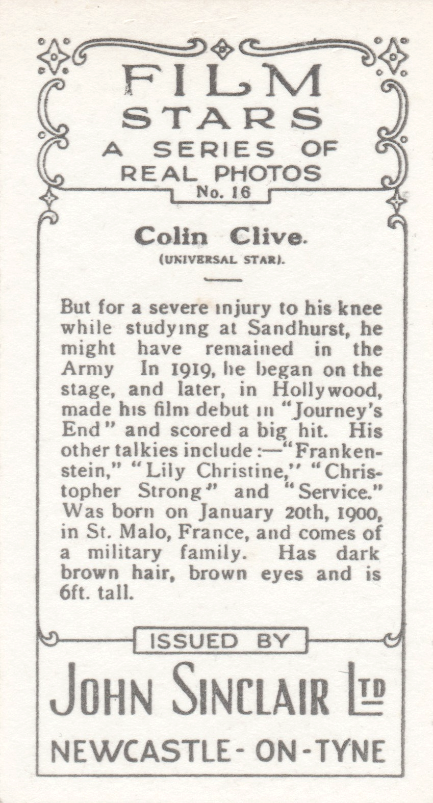 COLIN CLIVE