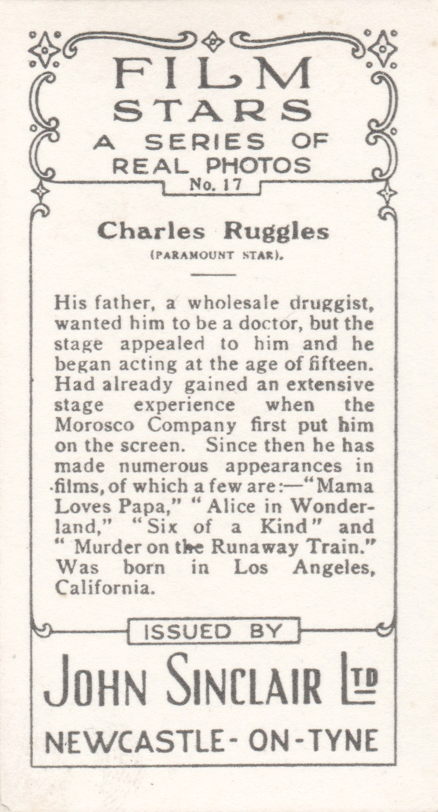 CHARLES RUGGLES