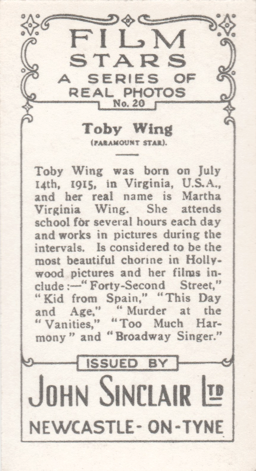 TOBY WING