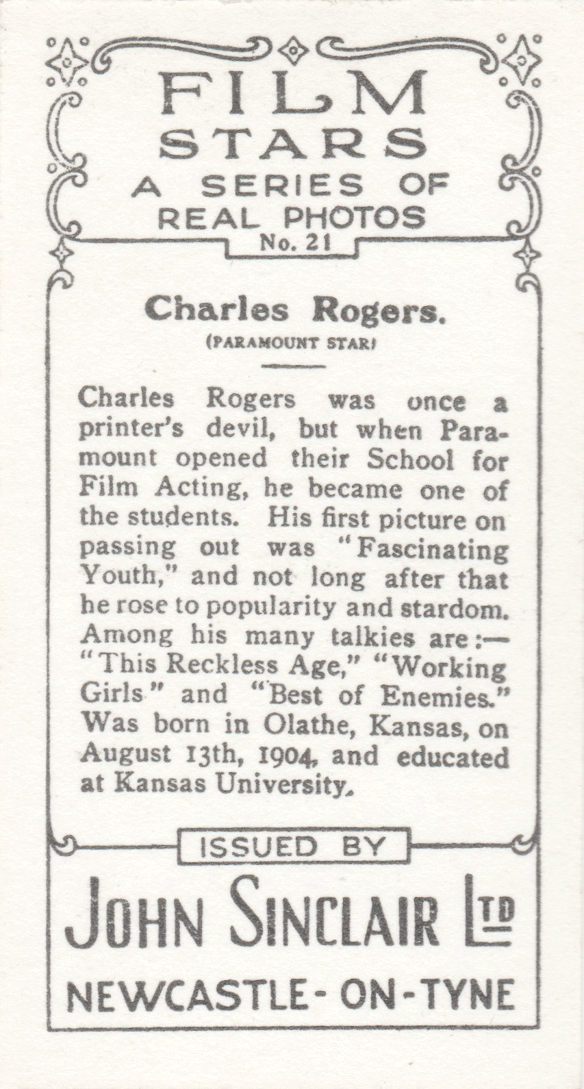 CHARLES ROGERS
