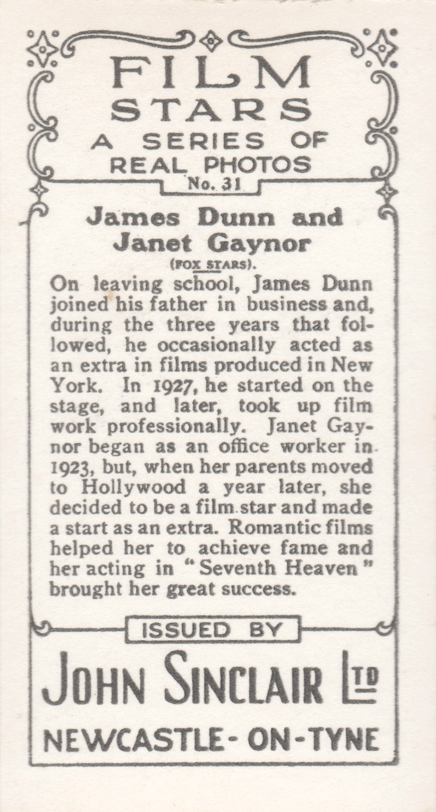 JAMES DUNN AND JANET GAYNOR