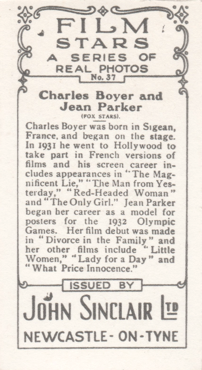 CHARLES BOYER AND JEAN PARKER