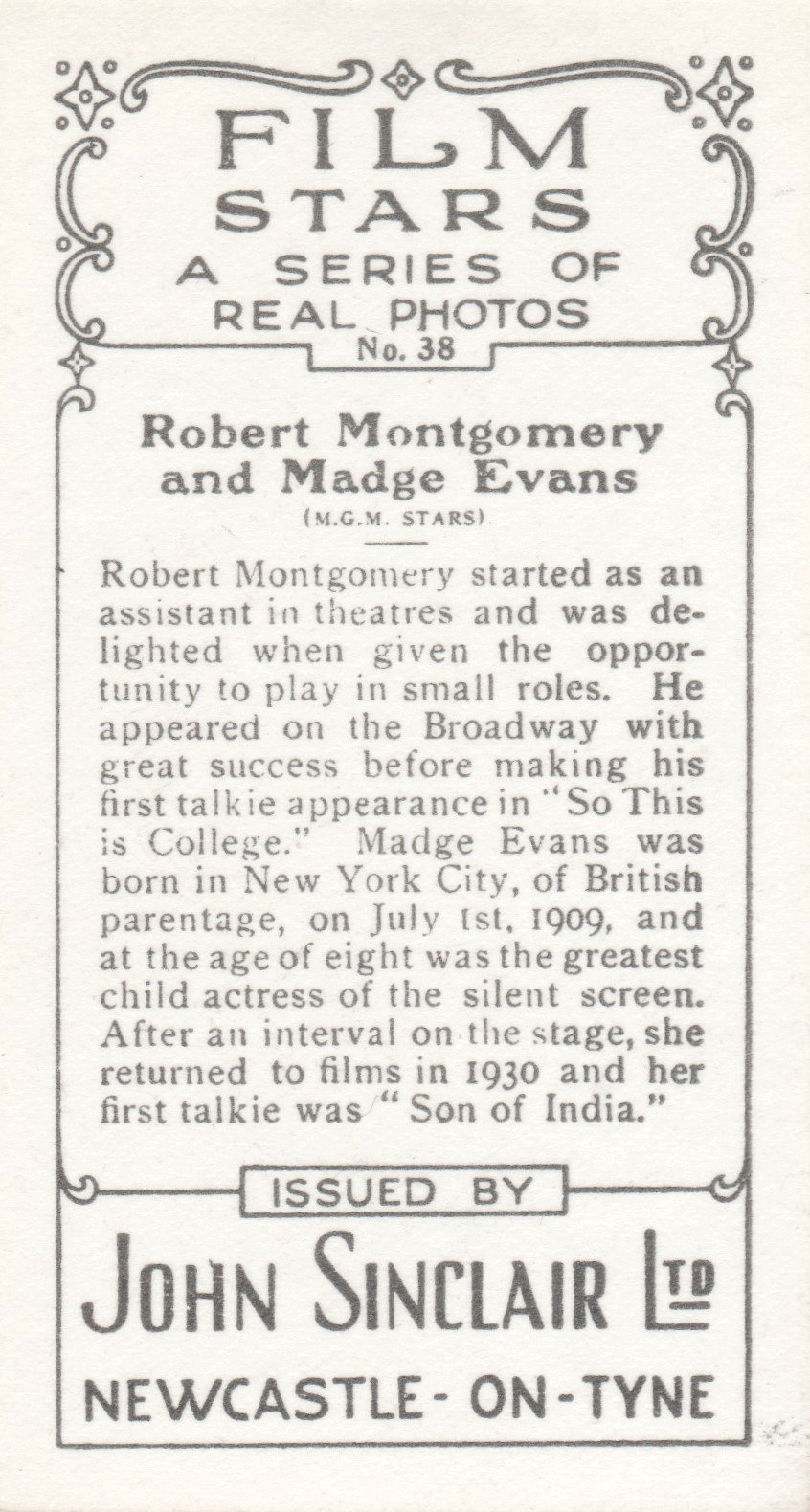 ROBERT MONTGOMERY AND MADGE EVANS