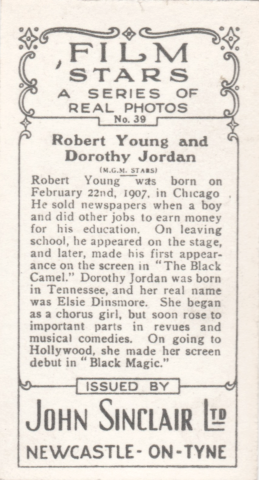 ROBERT YOUNG AND DOROTHY JORDAN