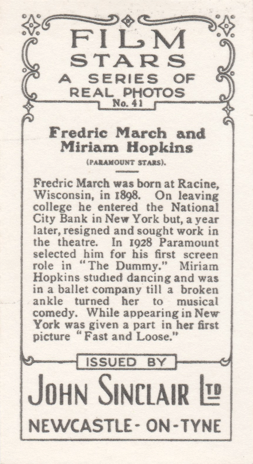 FREDRIC MARCH AND MIRIAM HOPKINS