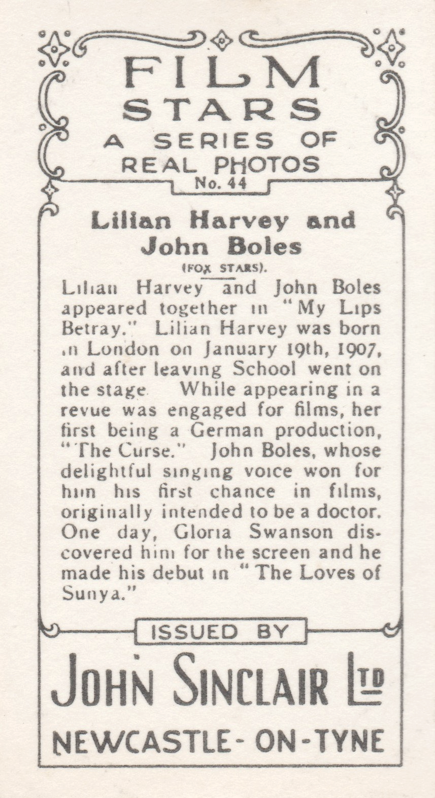 LILIAN HARVEY AND JOHN BOLES