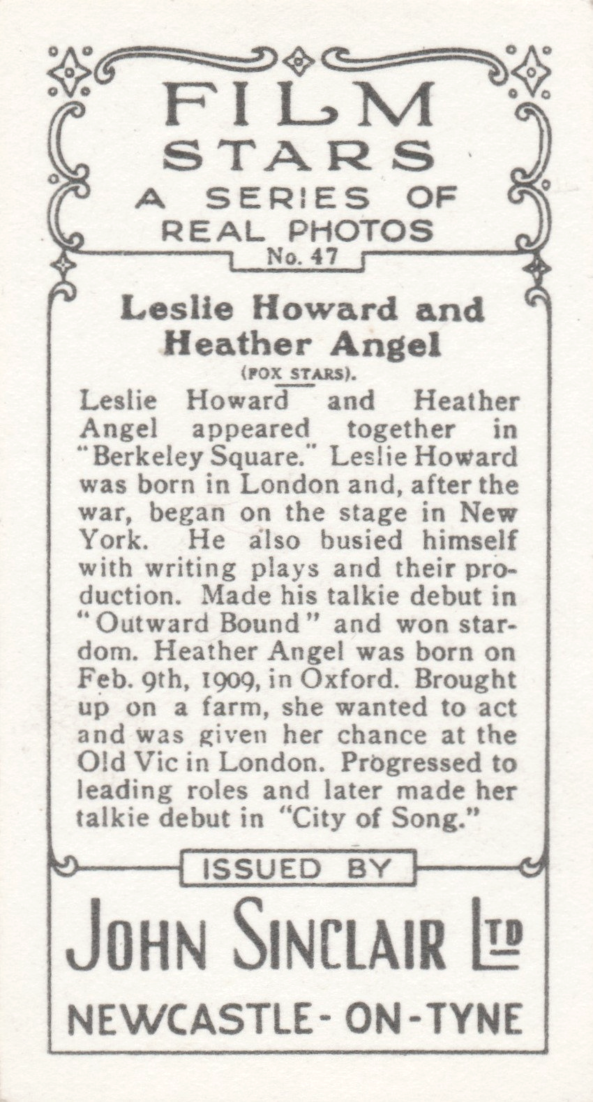 LESLIE HOWARD AND HEATHER ANGEL