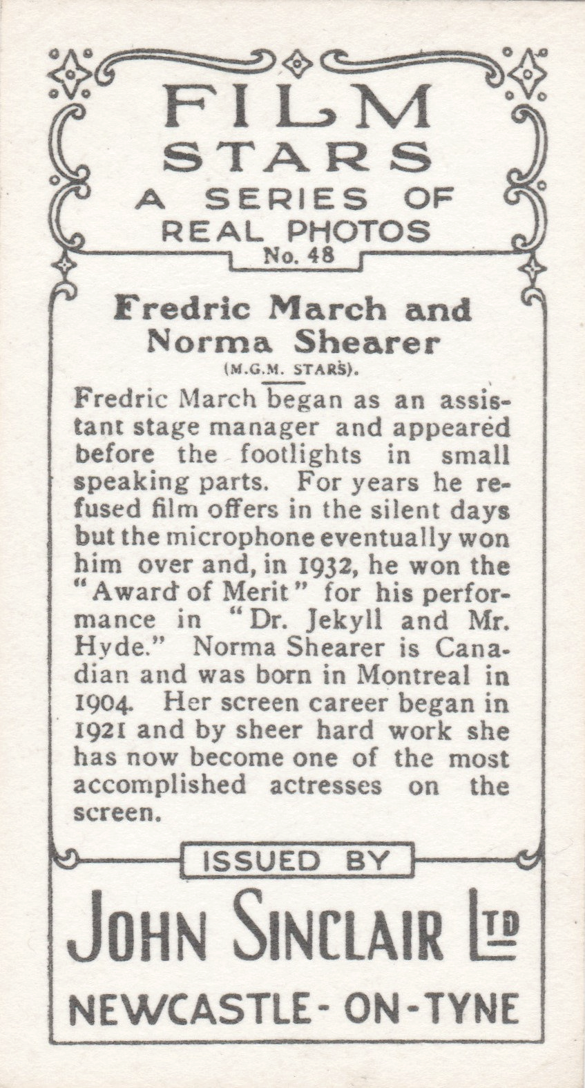 FREDRIC MARCH AND NORMA SHEARER