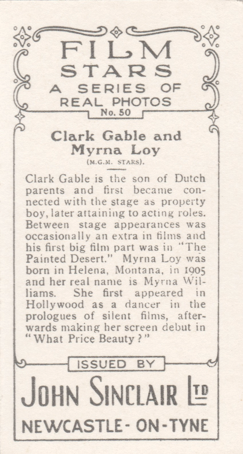 CLARK GABLE AND MYRNA LOY