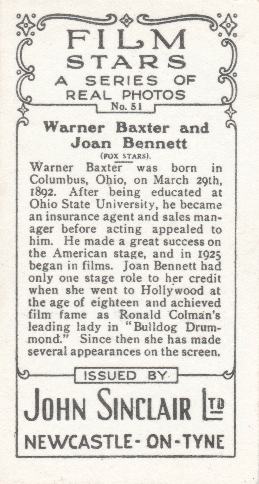 WARNER BAXTER AND JOAN BENNETT