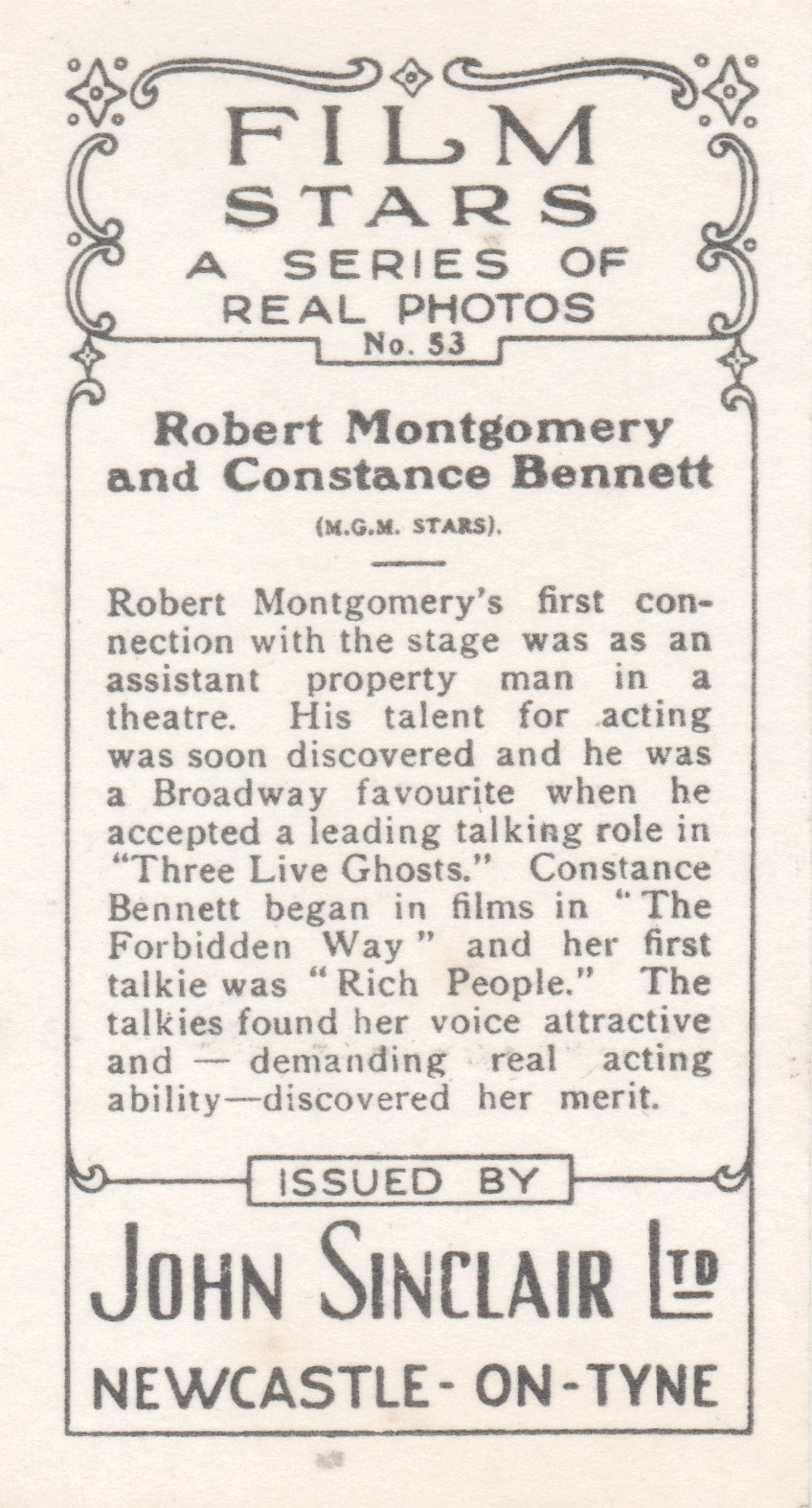 ROBERT MONTGOMERY AND CONSTANCE BENNETT