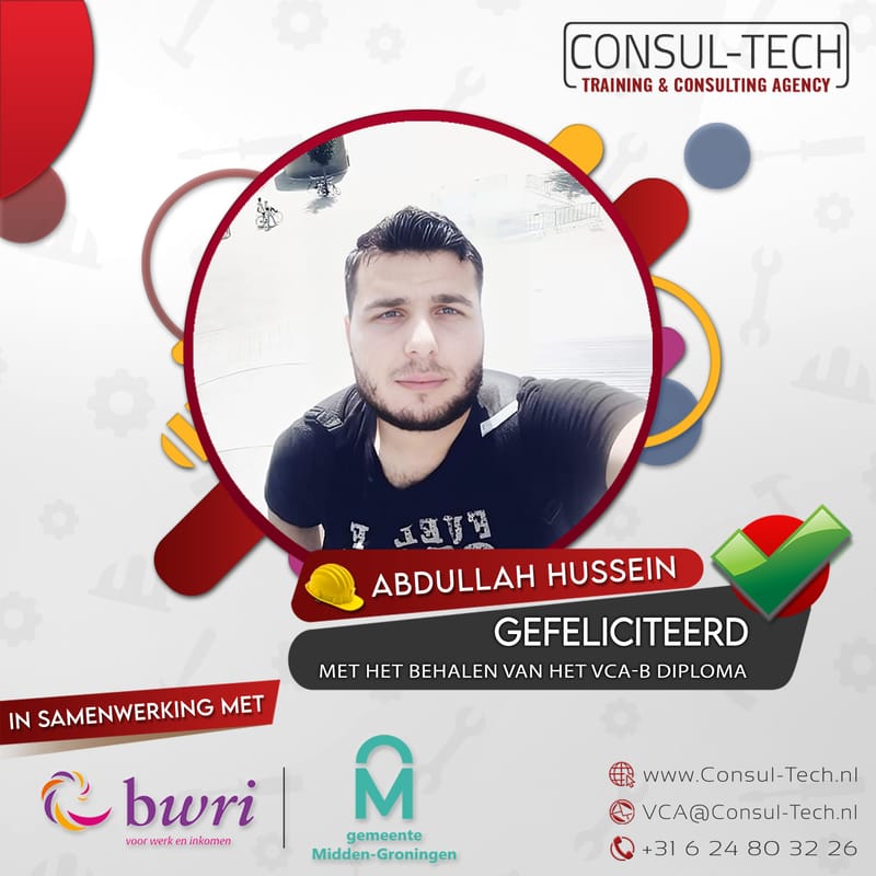 🎉🚀 Gefeliciteerd Abdullah Hussein! 👷‍♂️