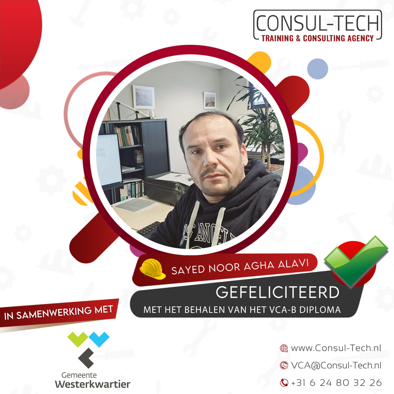 🎉 Gefeliciteerd, Sayed! VCA-certificaat behaald 👷‍♂️🌟
