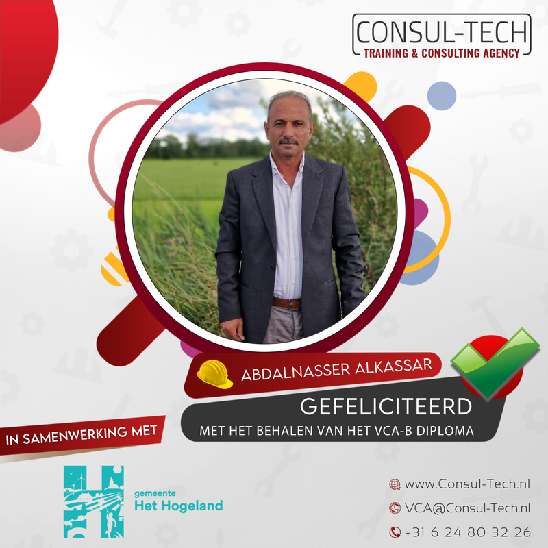 Abdulnasser heeft zijn VCA-Basis succesvol afgerond 👷‍♂️