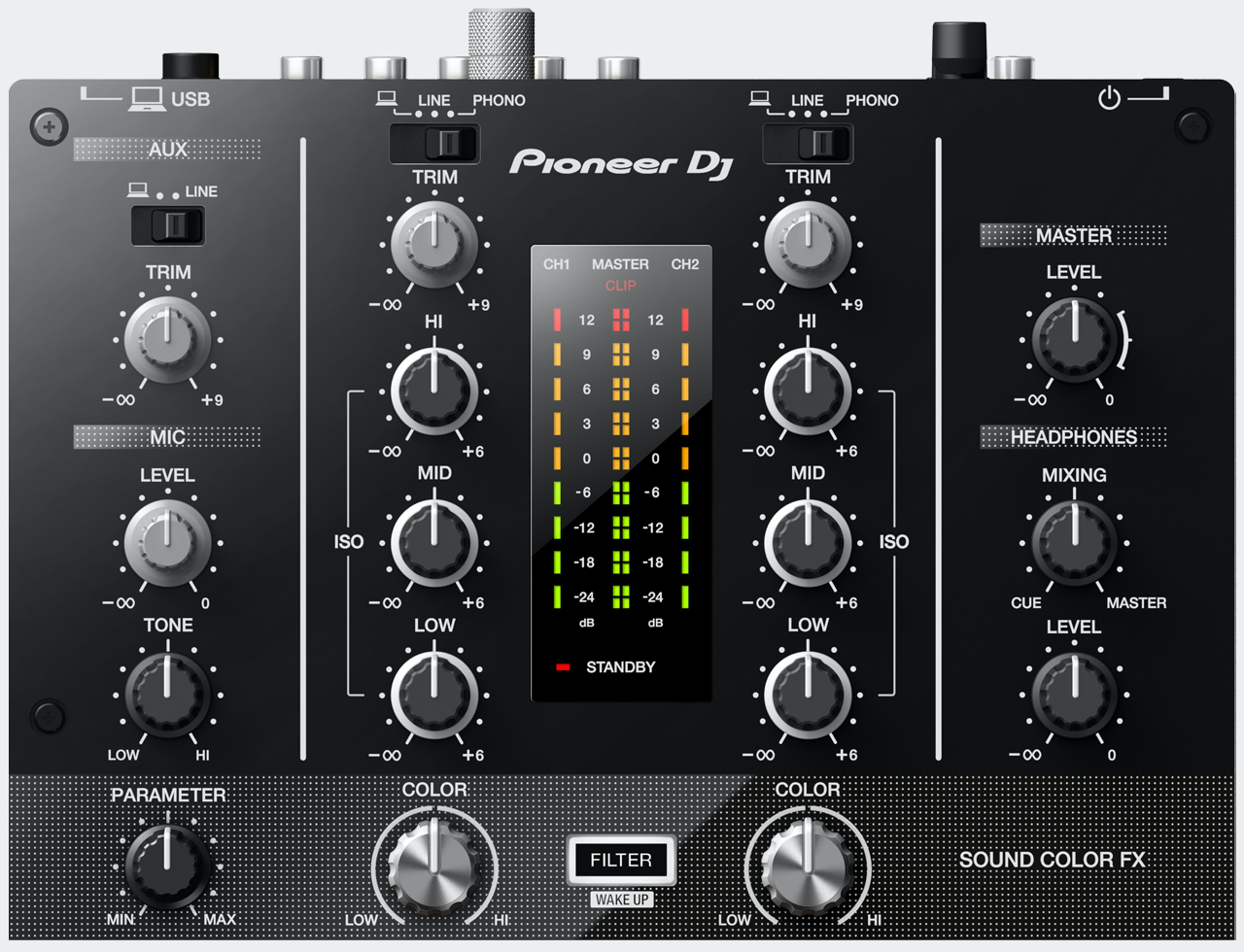 Pioneer DJM-250MK2 / moitié supérieure