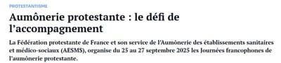 Aumônerie protestante : le défi de l’accompagnement