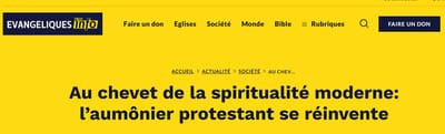 Au chevet de la spiritualité moderne: l’aumônier protestant se réinvente