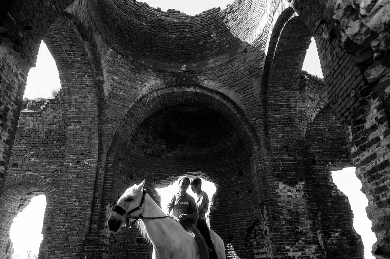 Black and white