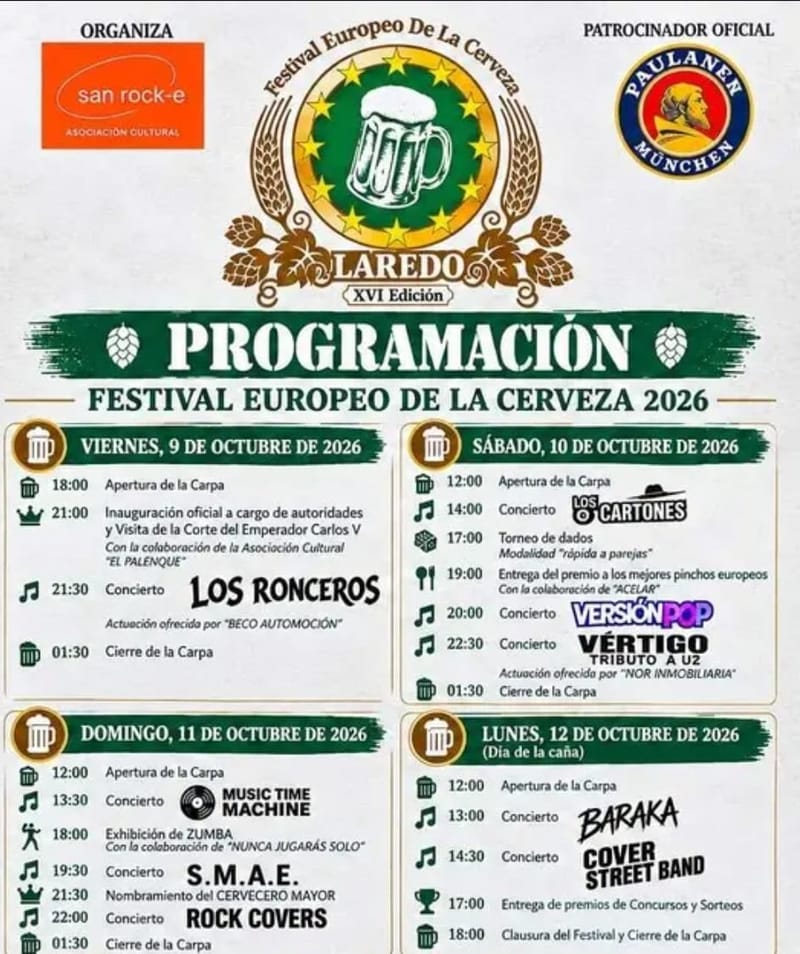 Festival européen de la bière de Laredo 2026. REPORTÉ/ANNULÉ