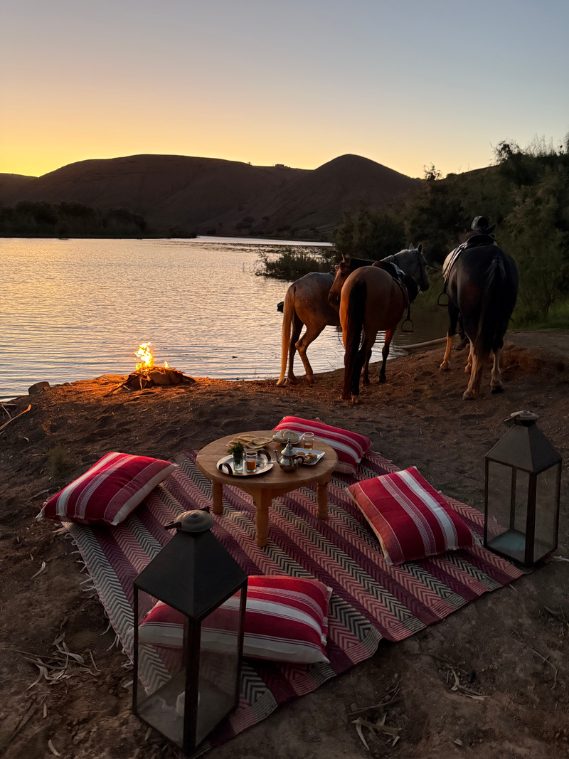Balade à cheval au coucher du soleil