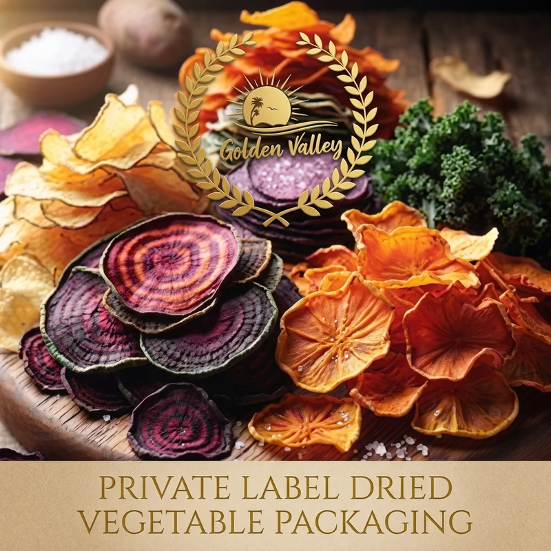 private label dried vegetable packaging - Golden Valley