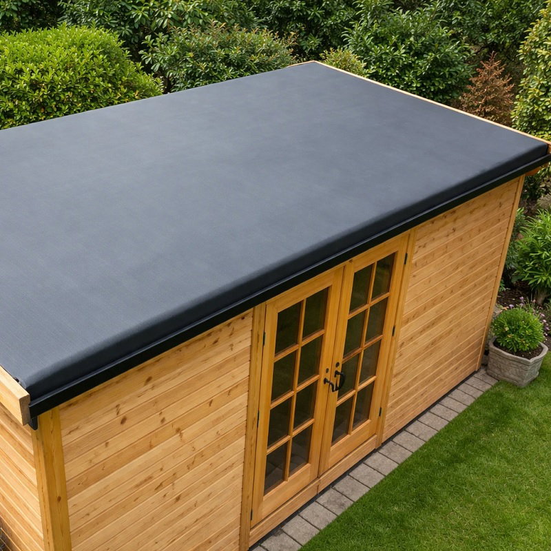 shed with rubber roofing