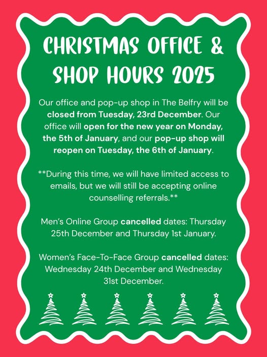 LRF CHRISTMAS OFFICE & POP-UP SHOP HOURS 2025 🎄❤️