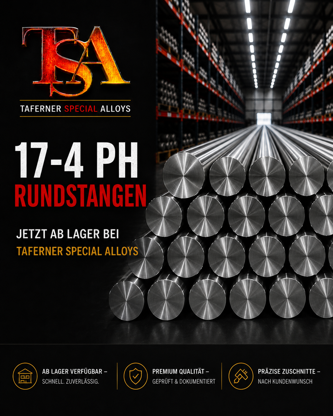 17-4 PH Edelstahl Rundstangen ab Lager