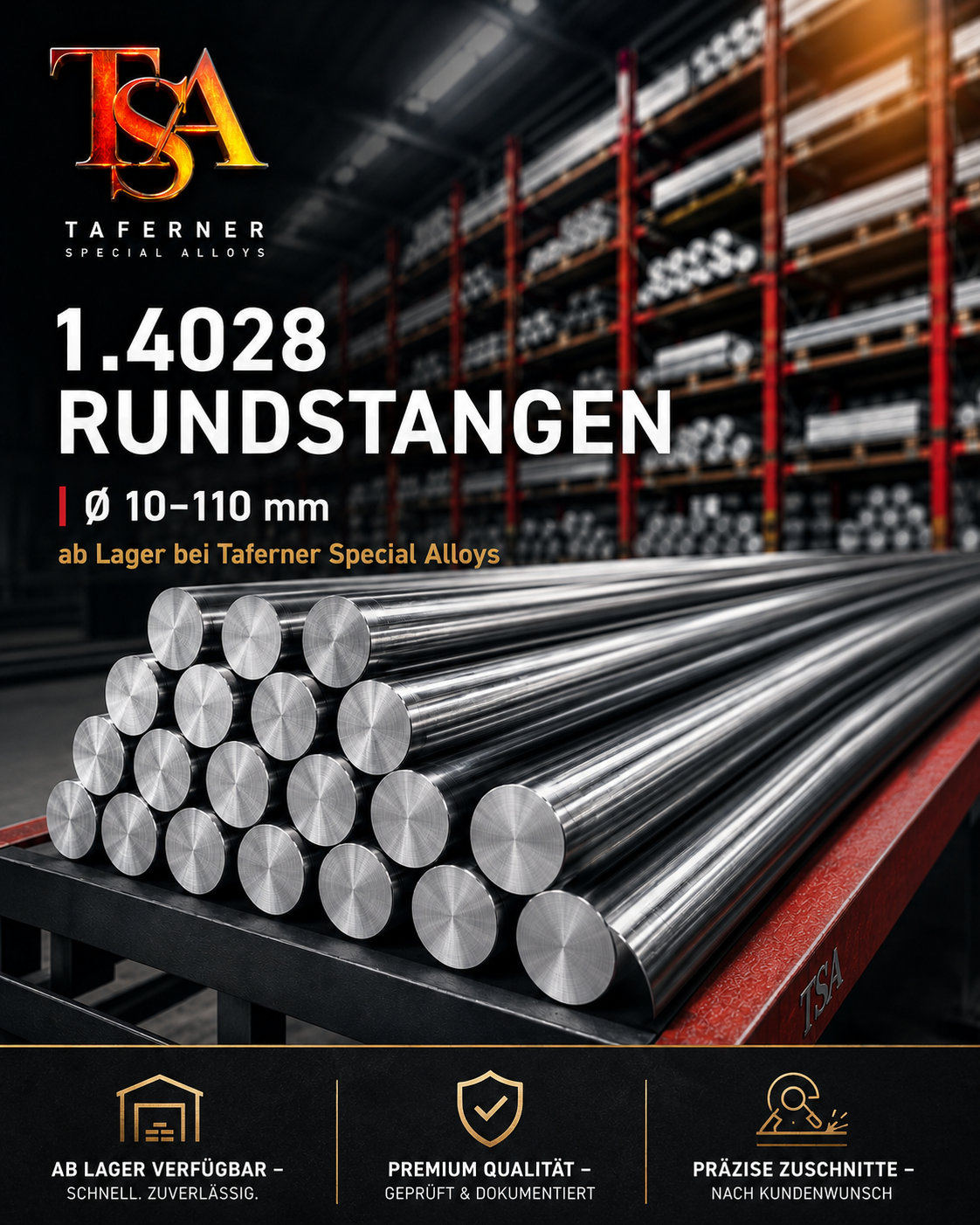 1.4028 Edelstahl Rundstangen und Halbzeuge