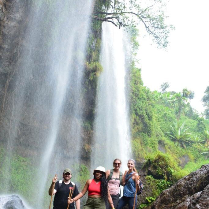 Tourists on a guided tour