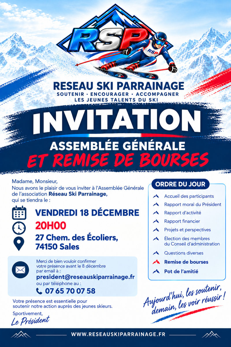 ASSEMBLEE GENERALE+ REMISE DE BOURSE