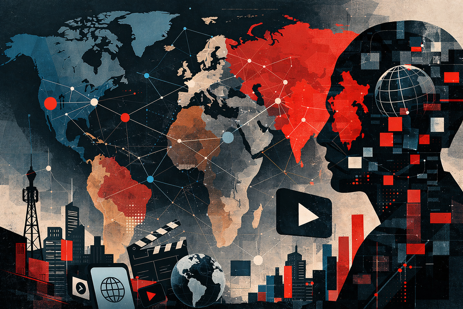 La imagen representa el modelo cultural hegemónico englobado en las plataformas de red sociales.