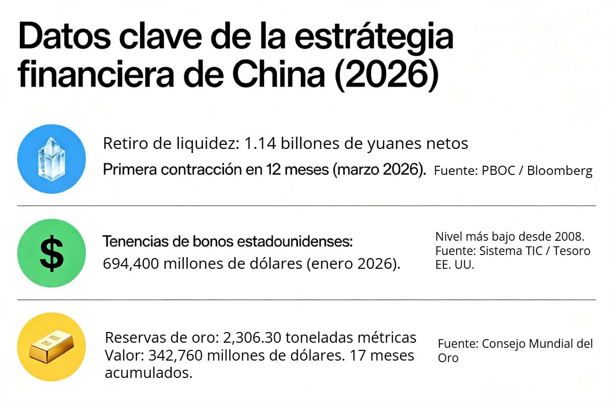 Tabla comparativa con datos de la estrategia financiera china durante 2026.