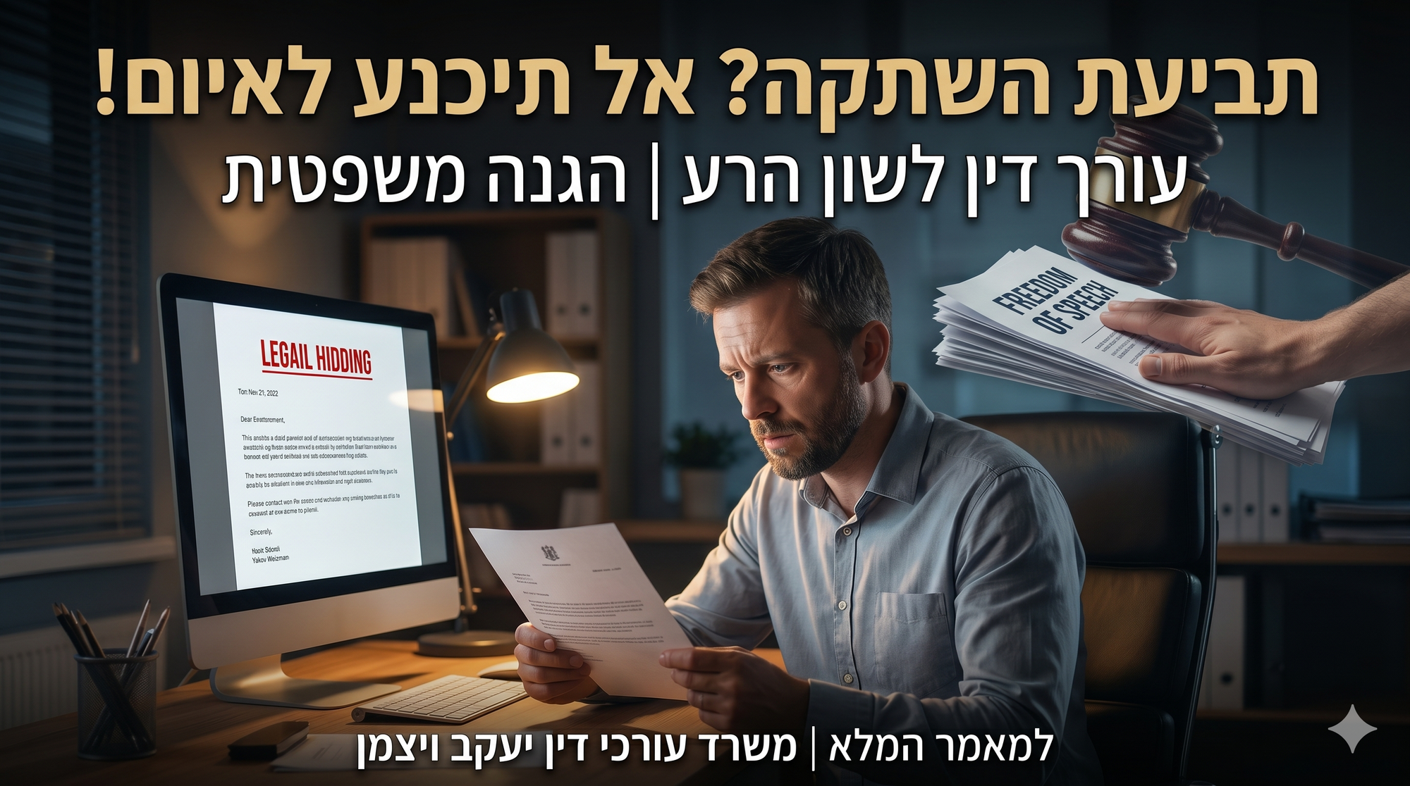 קיבלת מכתב התראה על לשון הרע? כך תזהה תביעת השתקה ומה עליך לעשות