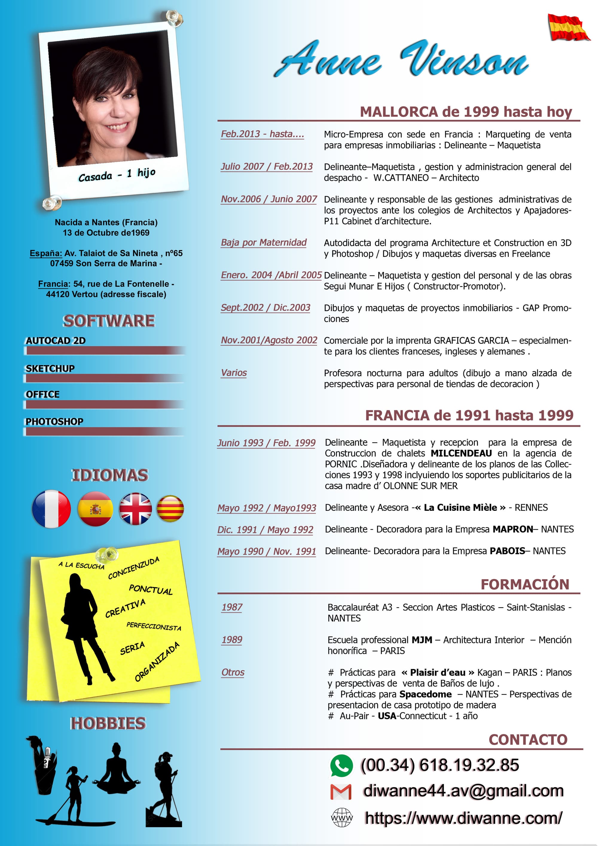 CV espagnol et français