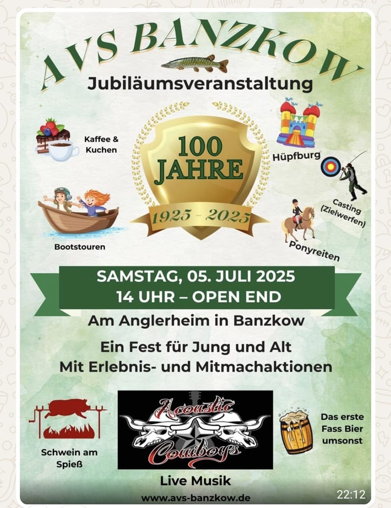 100 Jahre Angelverein AvS Banzkow e.V.