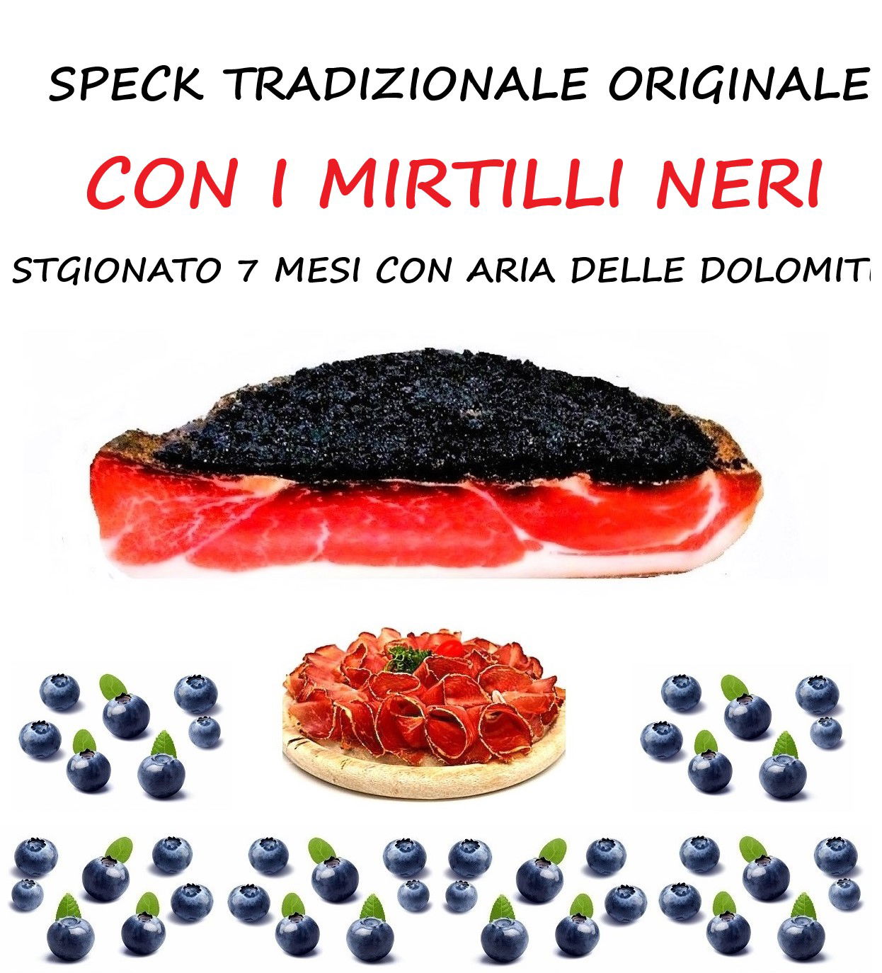 SPECK ORIGINALE TRADIZIONALE CON LE BACCHE DI MIRTILLO NERO