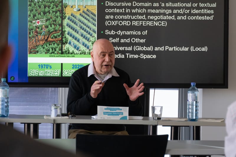 Stephen Hutchings presented at the OHPA Climate Disinformation Workshop in Central European University, Vienna