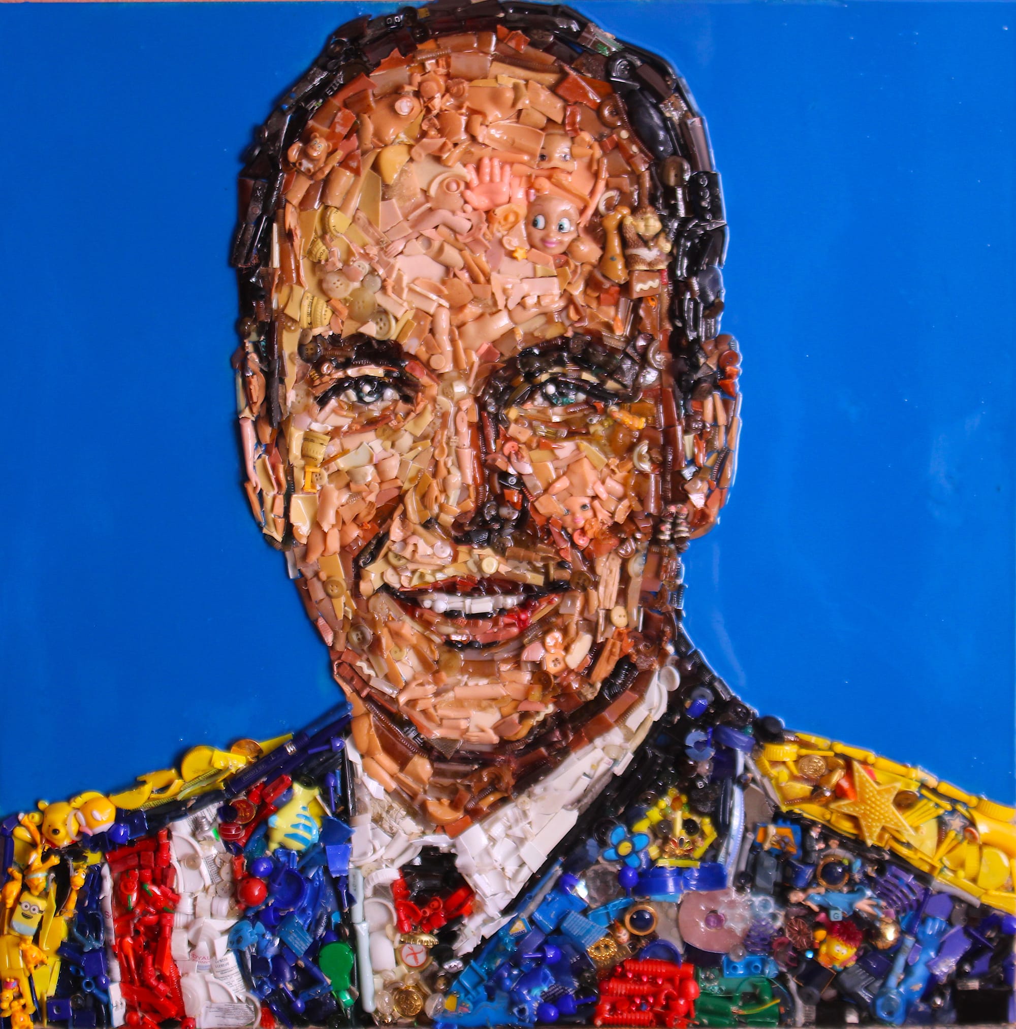 Albert II, Prince of Monaco- oggetti e resina su tavola - 70 x 70 cm- 2026