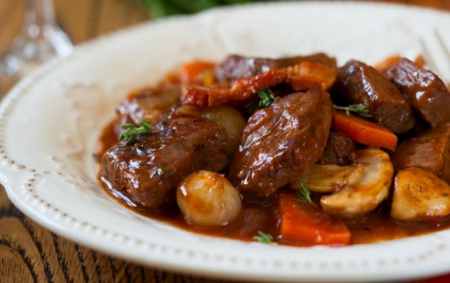 BEEF WITH MUSHROOMS AND GRUYERE