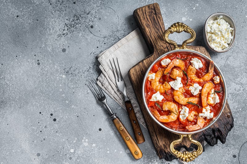 SHRIMP SAGANAKI