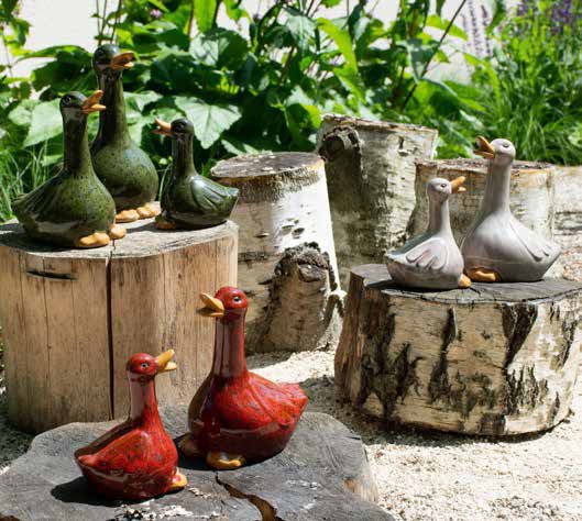 Animaux et statues en céramique, terre cuite, résine pour peupler les jardins