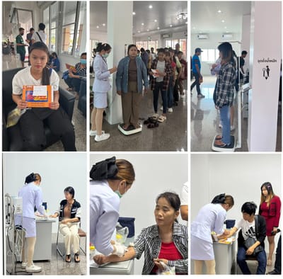 นำแรงงานดำเนินการตรวจสุขภาพ