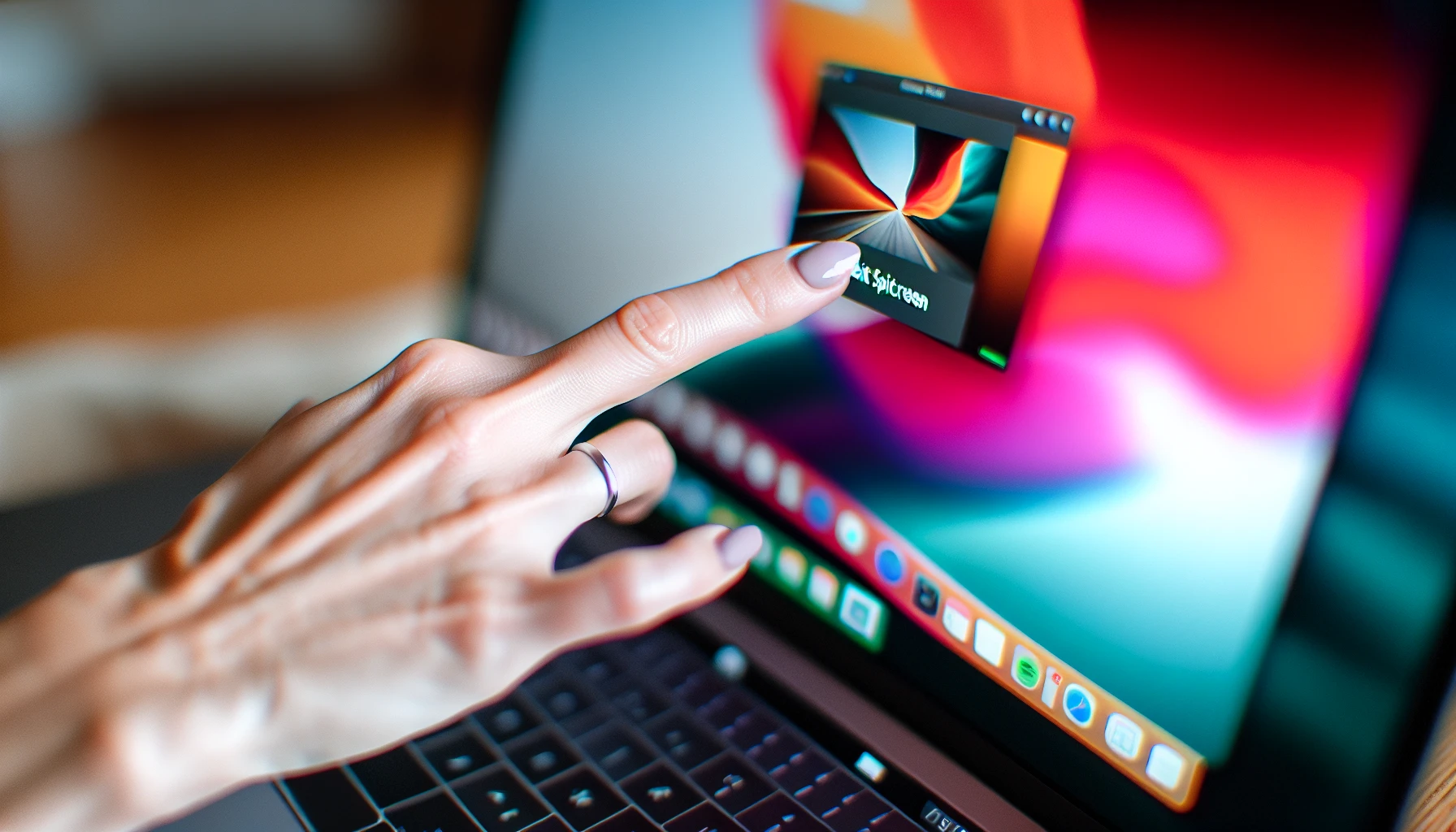 A close-up of the exit split screen button on a Mac screen