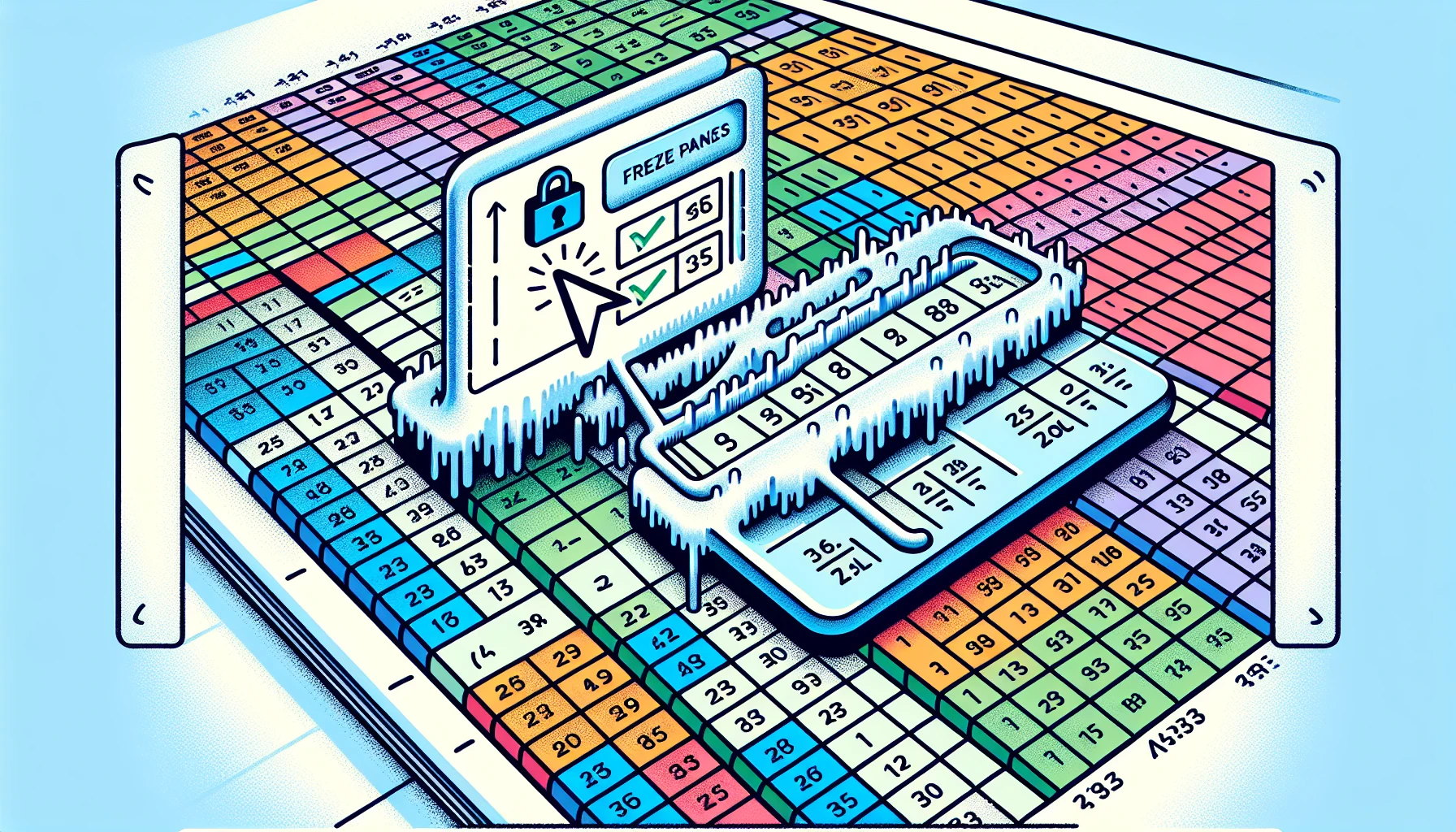 Illustration of freezing columns in Excel