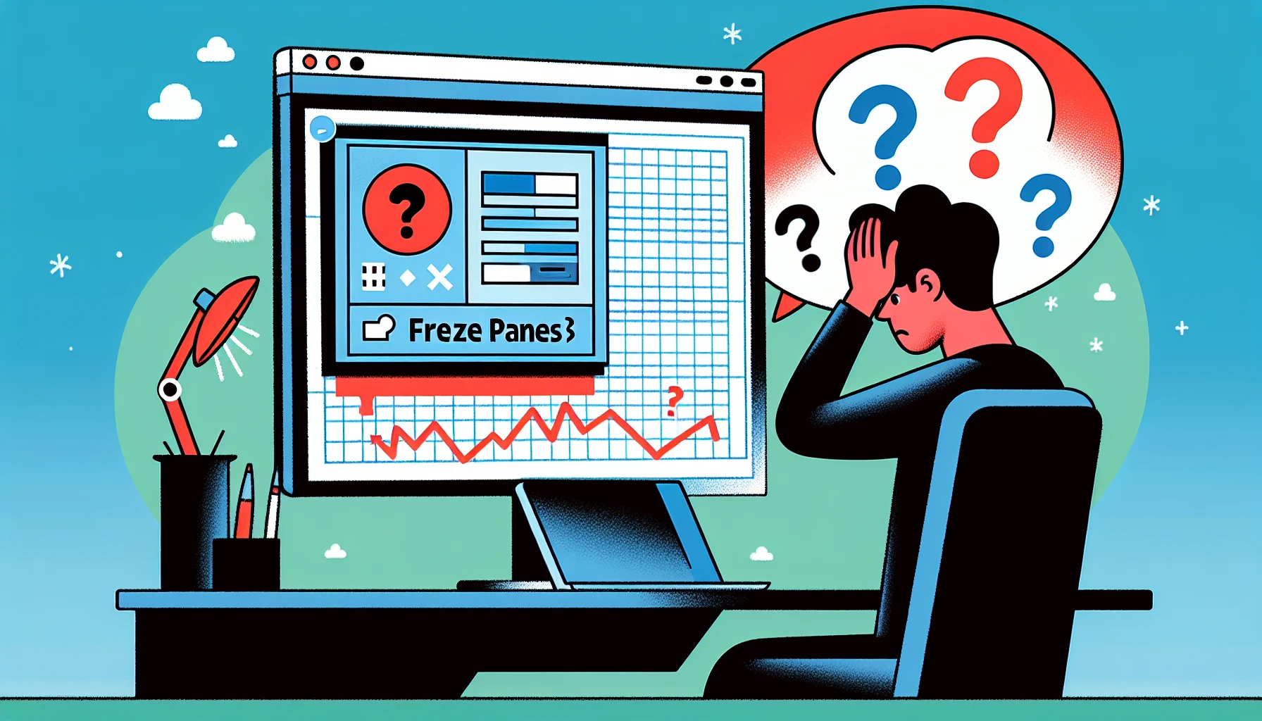 Illustration of troubleshooting freeze panes in Excel