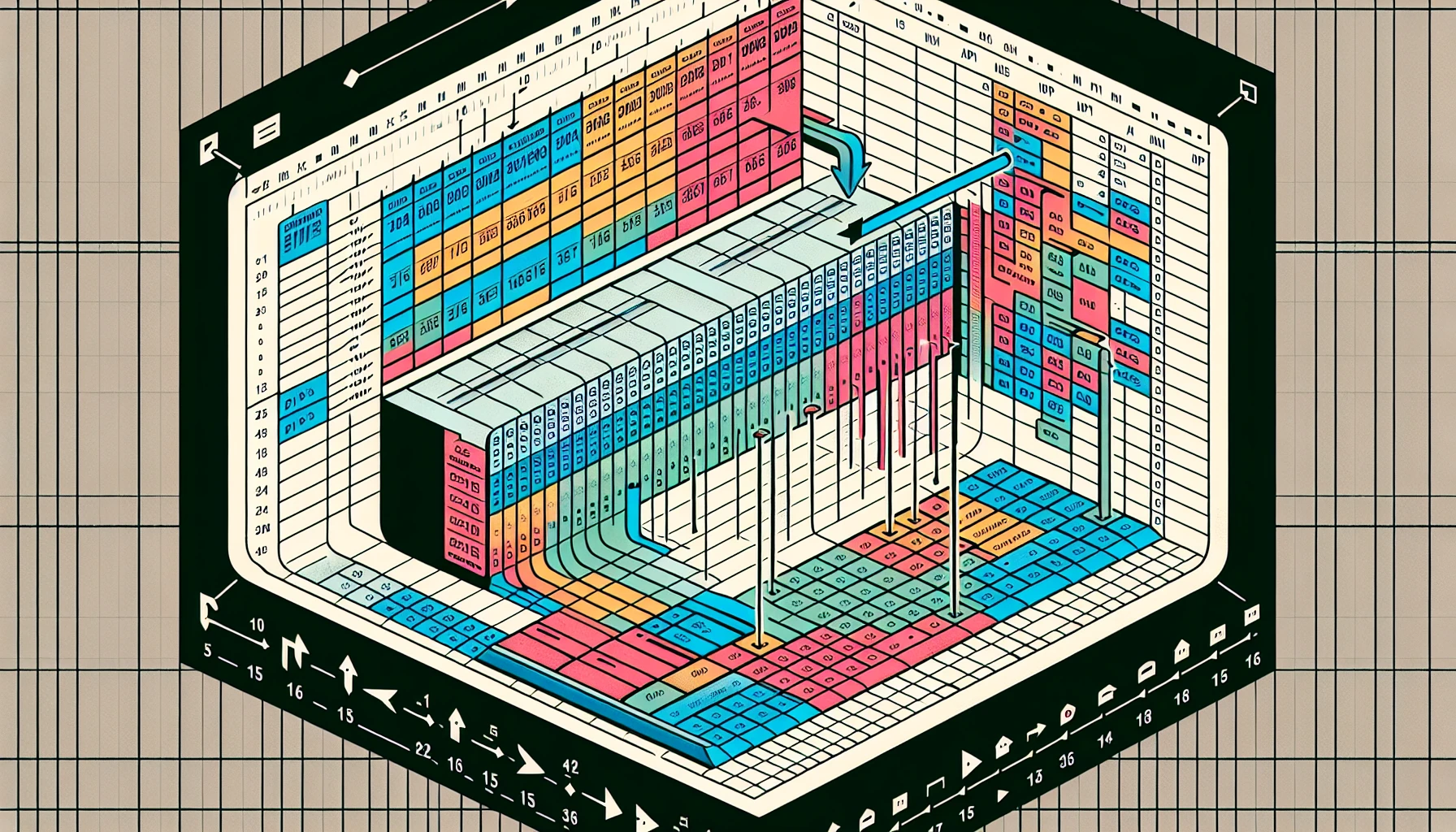 Illustration of alternative methods for managing rows and columns in Excel